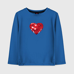Лонгслив хлопковый детский Красное рубиновое сердце, цвет: синий