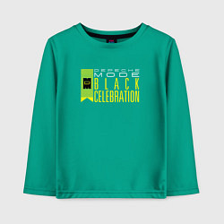 Лонгслив хлопковый детский Depeche Mode - Black Celebration tour logo, цвет: зеленый