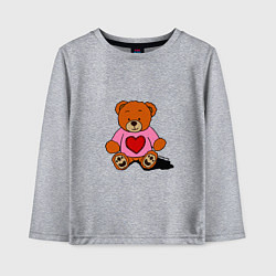 Детский лонгслив Плюшевый мишка с сердечком