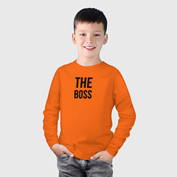 Лонгслив хлопковый детский The boss - Couple, цвет: оранжевый — фото 2