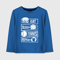 Лонгслив хлопковый детский Еда сон теннис, цвет: синий