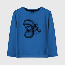 Лонгслив хлопковый детский Ugly Santa, цвет: синий