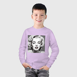 Лонгслив хлопковый детский Портрет Мэрилин, цвет: лаванда — фото 2