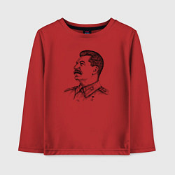 Лонгслив хлопковый детский Профиль Сталина, цвет: красный