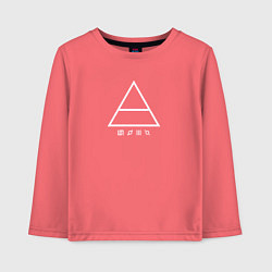 Лонгслив хлопковый детский 30 Seconds to mars логотип треугольник, цвет: коралловый
