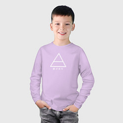 Лонгслив хлопковый детский 30 Seconds to mars логотип треугольник, цвет: лаванда — фото 2