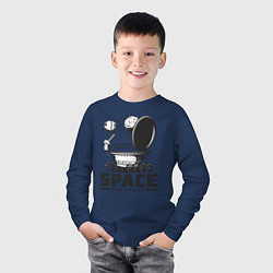 Лонгслив хлопковый детский Космическая экспедиция лунохода, цвет: тёмно-синий — фото 2