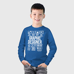 Лонгслив хлопковый детский Графический дизайнер, цвет: синий — фото 2