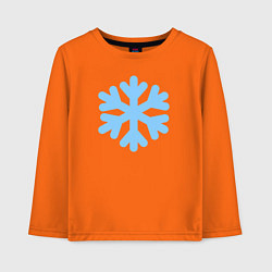 Лонгслив хлопковый детский Голубая снежинка, цвет: оранжевый