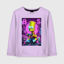 Лонгслив хлопковый детский Bart Simpson - cool gamer, цвет: лаванда