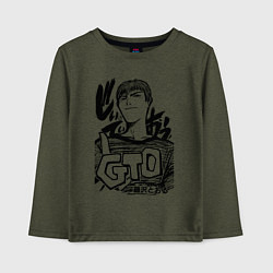 Лонгслив хлопковый детский Эйкити Онидзука - GTO, цвет: меланж-хаки