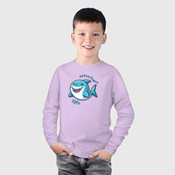 Лонгслив хлопковый детский Толстая акула любит делать кусь, цвет: лаванда — фото 2
