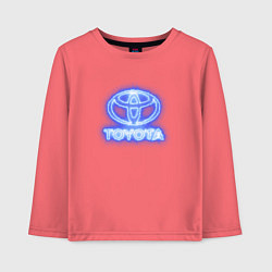 Лонгслив хлопковый детский Toyota neon, цвет: коралловый