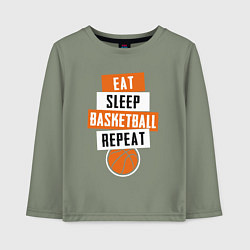 Детский лонгслив Eat sleep basketball