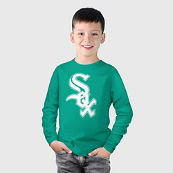 Лонгслив хлопковый детский Chicago white sox - baseball, цвет: зеленый — фото 2