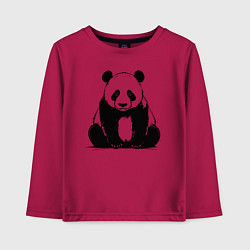 Лонгслив хлопковый детский Грустная панда сидит, цвет: маджента