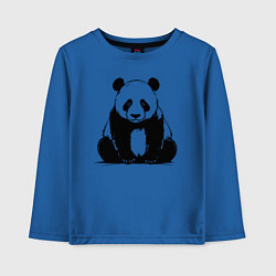 Лонгслив хлопковый детский Грустная панда сидит, цвет: синий