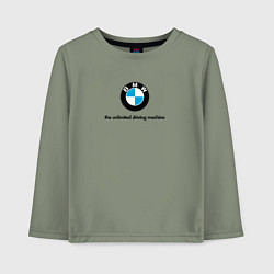 Лонгслив хлопковый детский BMW the unlimited driving machine, цвет: авокадо