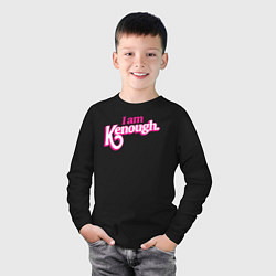 Лонгслив хлопковый детский I am kenough, цвет: черный — фото 2