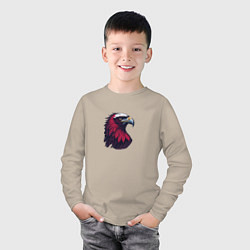 Лонгслив хлопковый детский Красочный орел, цвет: миндальный — фото 2