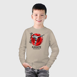 Лонгслив хлопковый детский Karate Kyokushinkai, цвет: миндальный — фото 2