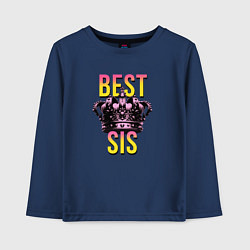 Лонгслив хлопковый детский Best sis, цвет: тёмно-синий