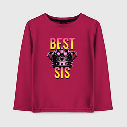 Лонгслив хлопковый детский Best sis, цвет: маджента