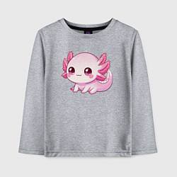 Лонгслив хлопковый детский Милый аксолотль, цвет: меланж