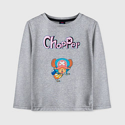 Лонгслив хлопковый детский Чоппер доктор из аниме ван пис, цвет: меланж
