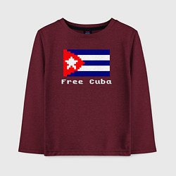 Лонгслив хлопковый детский Free Cuba, цвет: меланж-бордовый