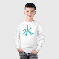 Лонгслив хлопковый детский Вода иероглиф, цвет: белый — фото 2