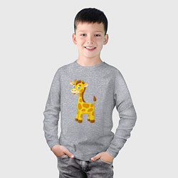 Лонгслив хлопковый детский Милый пятнистый жираф, цвет: меланж — фото 2
