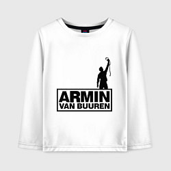 Лонгслив хлопковый детский Armin van buuren, цвет: белый