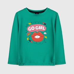 Детский лонгслив Go girl lips