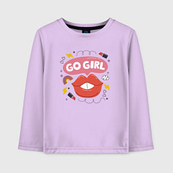 Детский лонгслив Go girl lips