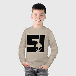 Лонгслив хлопковый детский Area 51, цвет: миндальный — фото 2