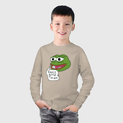 Лонгслив хлопковый детский Pepe feels good man, цвет: миндальный — фото 2