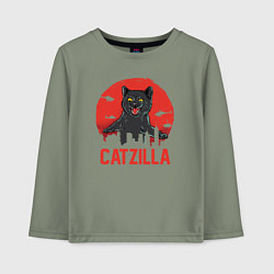 Лонгслив хлопковый детский Catzilla, цвет: авокадо