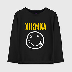 Лонгслив хлопковый детский Nirvana original, цвет: черный