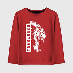 Лонгслив хлопковый детский Taekwondo fighter, цвет: красный