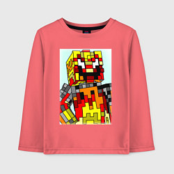 Лонгслив хлопковый детский Desondra2024 In Minecraft, цвет: коралловый