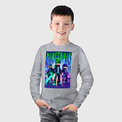 Лонгслив хлопковый детский Cyberpunk and Minecraft - collaboration, цвет: меланж — фото 2