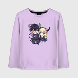 Лонгслив хлопковый детский Рин и Сиэми - Синий экзорцист, цвет: лаванда