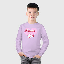 Лонгслив хлопковый детский Девушка-мечта в розовом сердце, цвет: лаванда — фото 2