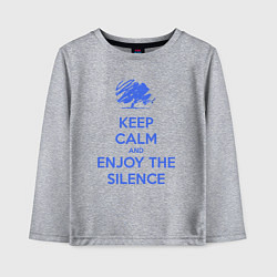 Лонгслив хлопковый детский Keep calm and enjoy the silence, цвет: меланж