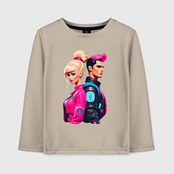 Лонгслив хлопковый детский Ken and Barbie - ai art, цвет: миндальный