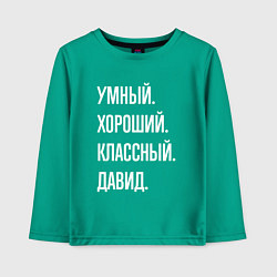 Детский лонгслив Умный хороший классный Давид