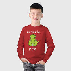 Лонгслив хлопковый детский Namaste Rex, цвет: красный — фото 2