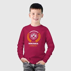 Лонгслив хлопковый детский Лого Borussia и надпись legendary football club, цвет: маджента — фото 2