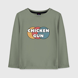Лонгслив хлопковый детский Chicken gun круги, цвет: авокадо